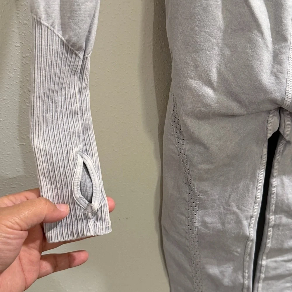 Free People Movement NWT XS/S Ice Grey Good Karma Long Sleeve Onesie Yoga Gym